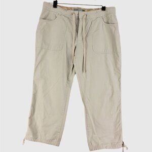 Old Navy Womens Beige Cropped Drawstring Pants W/ Pockets Size 10